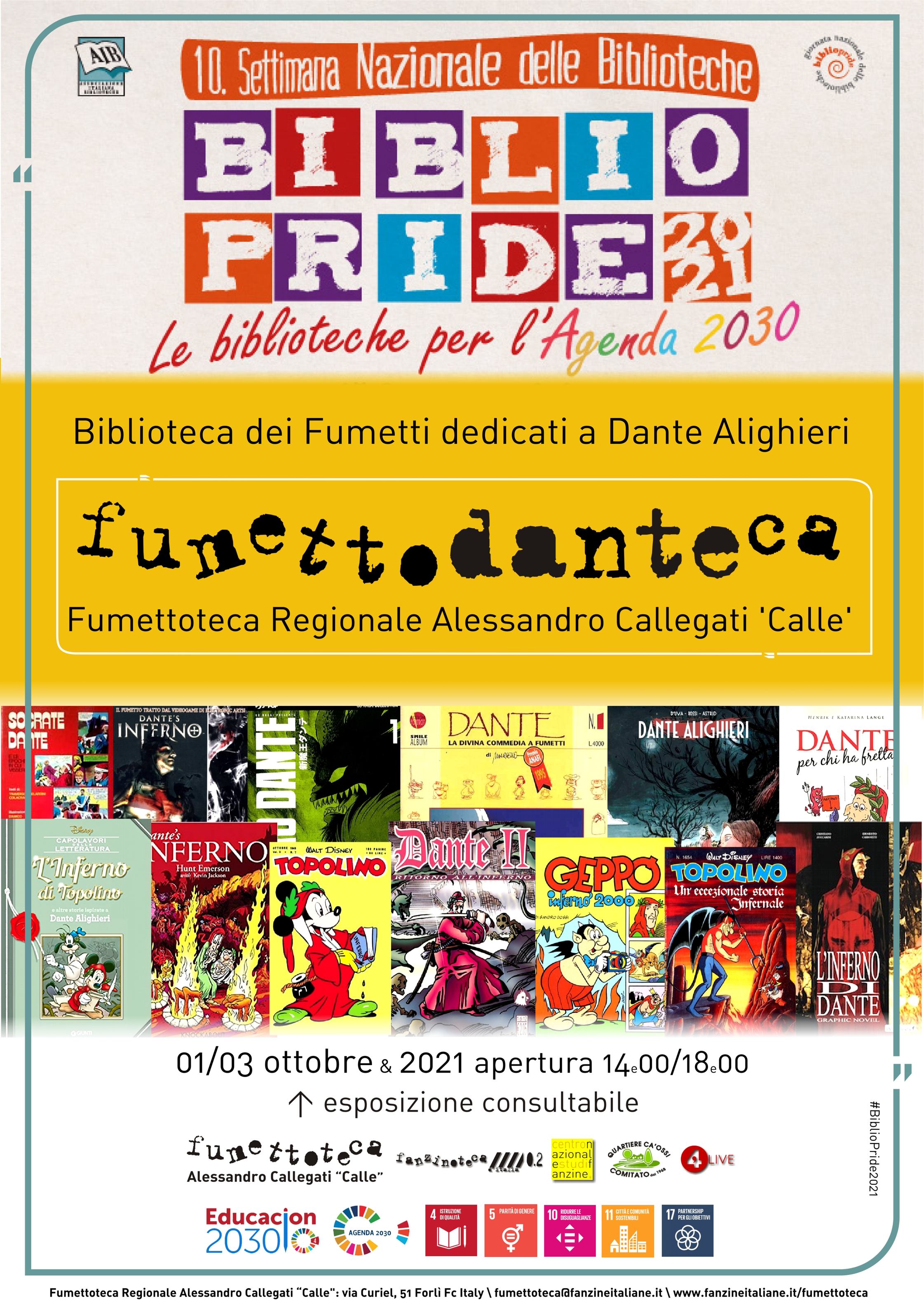 FumettoDANTEca - 'Bibliopride' - 'Giornata Nazionale delle Biblioteche' - 01/03 Ottobre 2021